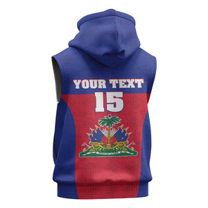 Afro Pride of Haiti Football Sleeveless Zip Hoodie Return to the World Stage - African Pride