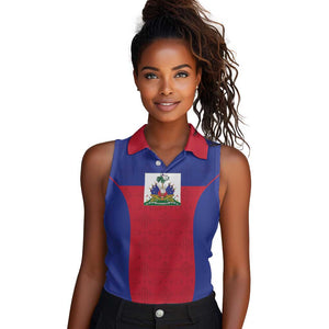 Afro Pride of Haiti Football Women Sleeveless Polo Shirt Return to the World Stage - African Pride