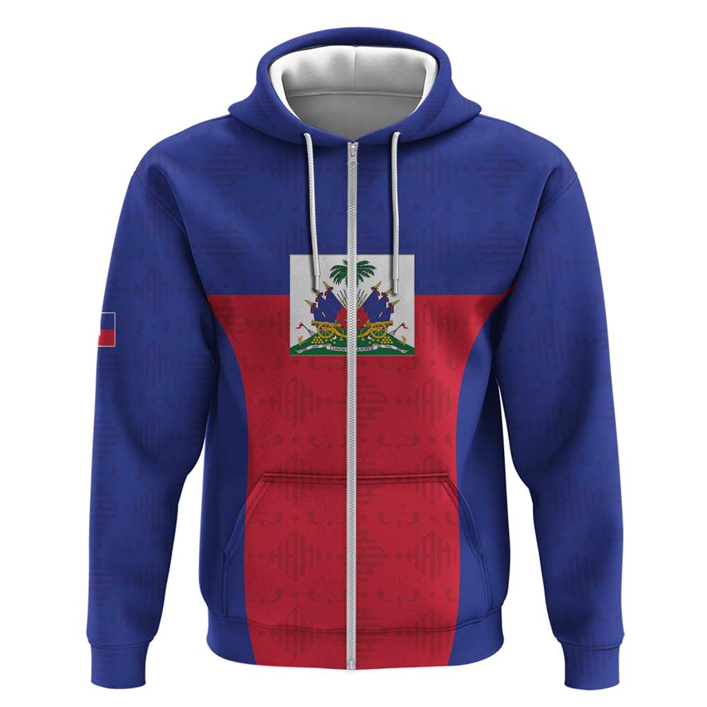 Afro Pride of Haiti Football Zip Hoodie Return to the World Stage - African Pride