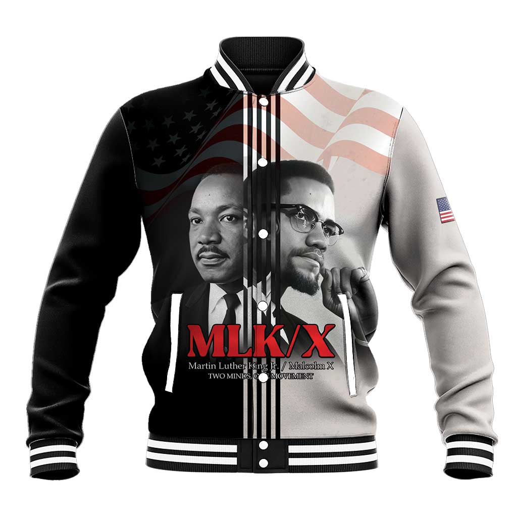Civil Rights Legends Baseball Jacket Martin Luther King And Malcolm X - African Pride
