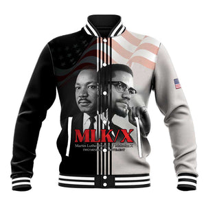Civil Rights Legends Baseball Jacket Martin Luther King And Malcolm X - African Pride