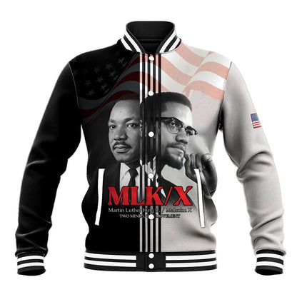 Civil Rights Legends Baseball Jacket Martin Luther King And Malcolm X - African Pride