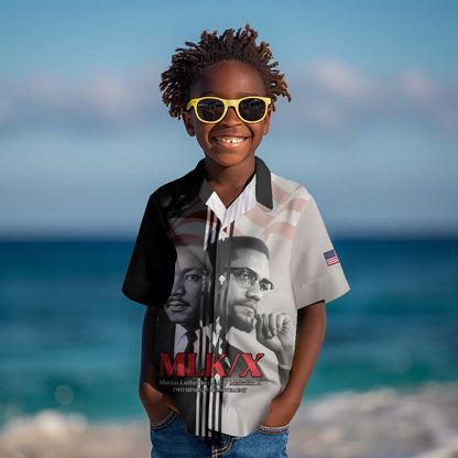 Civil Rights Legends Kid Hawaiian Shirt Martin Luther King And Malcolm X - African Pride