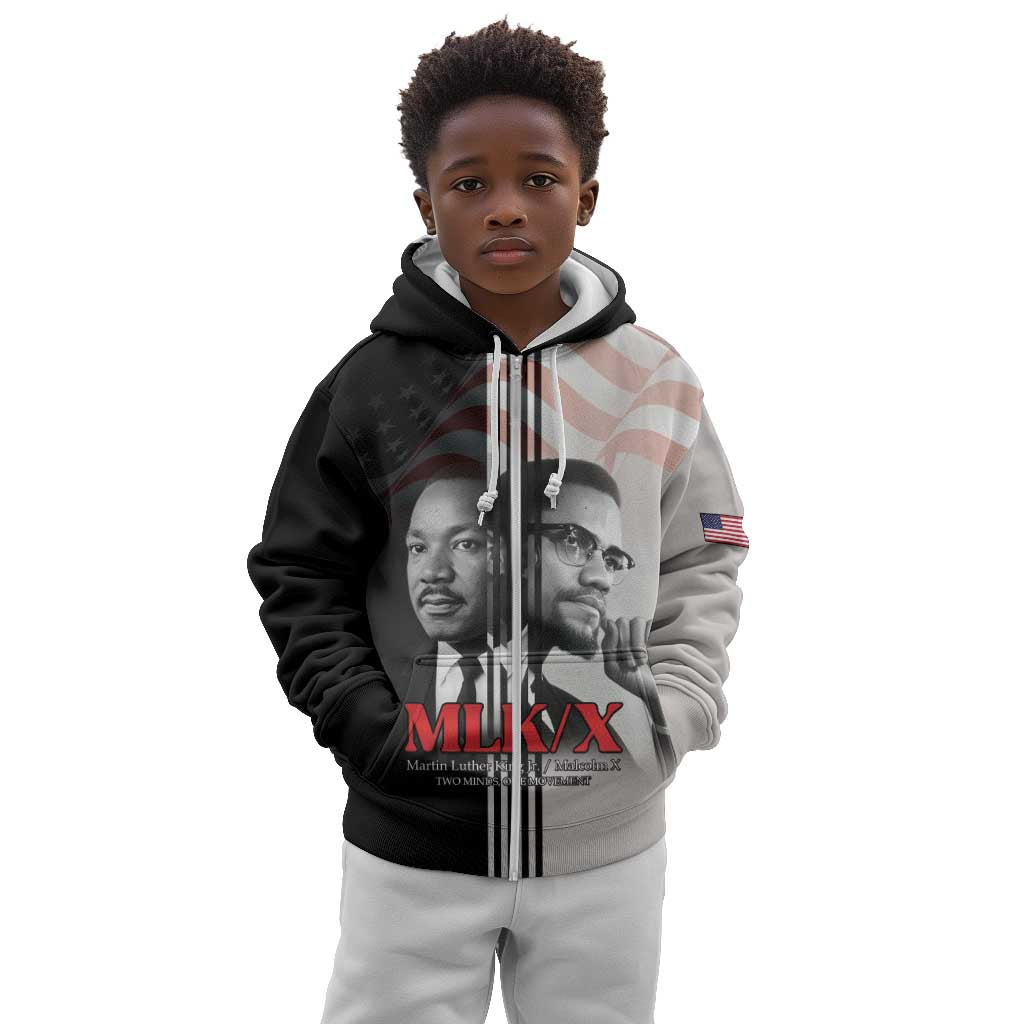 Civil Rights Legends Kid Hoodie Martin Luther King And Malcolm X - African Pride