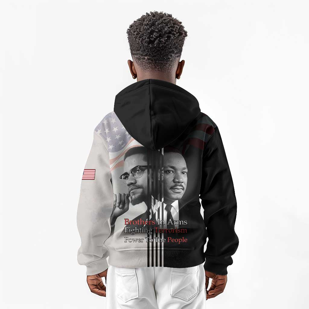 Civil Rights Legends Kid Hoodie Martin Luther King And Malcolm X - African Pride