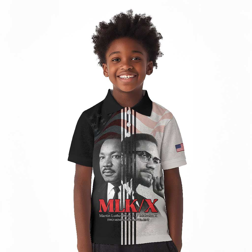 Civil Rights Legends Kid Polo Shirt Martin Luther King And Malcolm X - African Pride