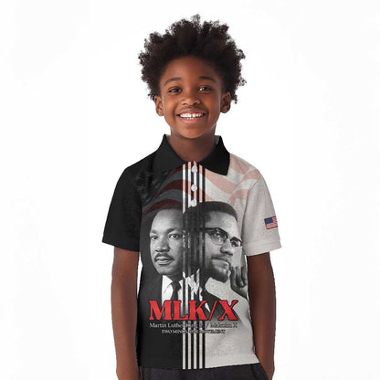Civil Rights Legends Kid Polo Shirt Martin Luther King And Malcolm X - African Pride