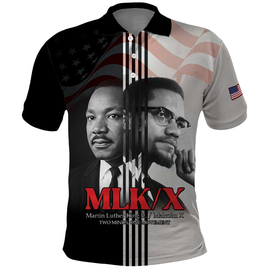 Civil Rights Legends Polo Shirt Martin Luther King And Malcolm X - African Pride