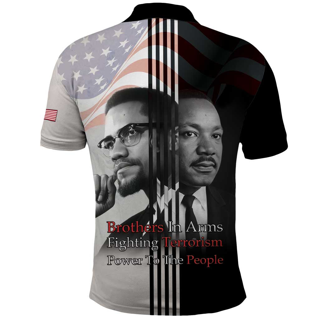 Civil Rights Legends Polo Shirt Martin Luther King And Malcolm X - African Pride