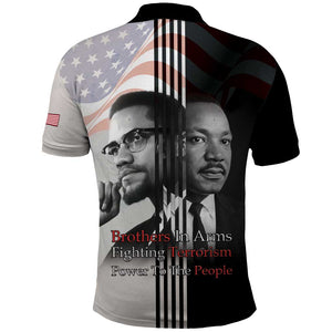 Civil Rights Legends Polo Shirt Martin Luther King And Malcolm X - African Pride