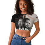 Civil Rights Legends Raglan Cropped T shirt Martin Luther King And Malcolm X - African Pride