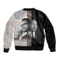 Civil Rights Legends Sleeve Zip Bomber Jacket Martin Luther King And Malcolm X - African Pride