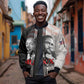 Civil Rights Legends Sleeve Zip Bomber Jacket Martin Luther King And Malcolm X - African Pride