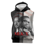 Civil Rights Legends Sleeveless Hoodie Martin Luther King And Malcolm X - African Pride