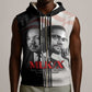 Civil Rights Legends Sleeveless Zip Hoodie Martin Luther King And Malcolm X - African Pride