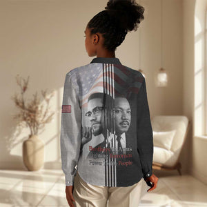 Civil Rights Legends Women Casual Shirt Martin Luther King And Malcolm X - African Pride