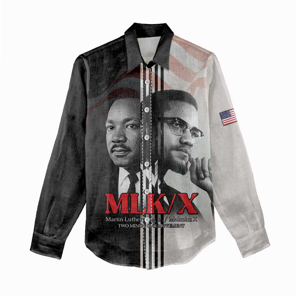 Civil Rights Legends Women Casual Shirt Martin Luther King And Malcolm X - African Pride