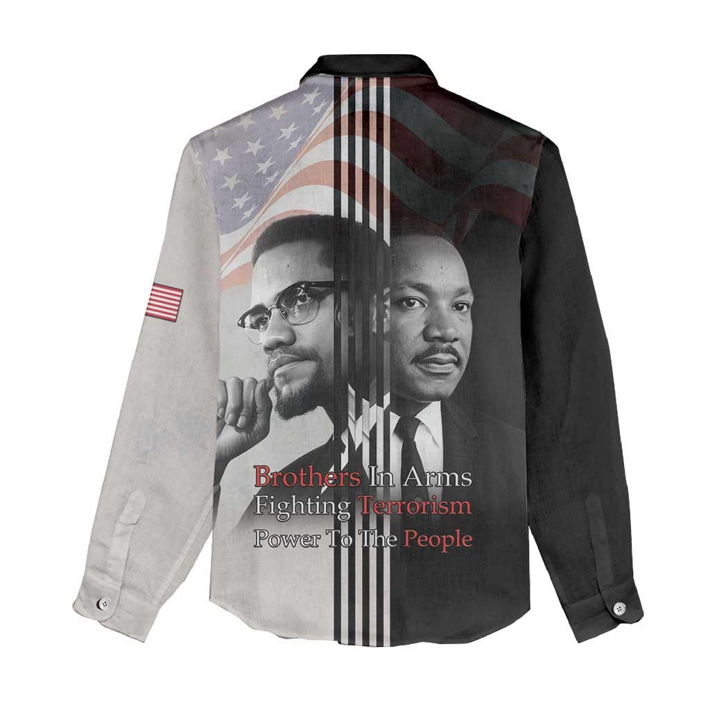 Civil Rights Legends Women Casual Shirt Martin Luther King And Malcolm X - African Pride