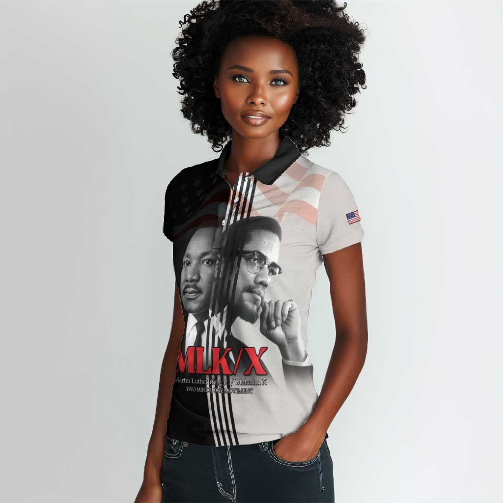 Civil Rights Legends Women Polo Shirt Martin Luther King And Malcolm X - African Pride