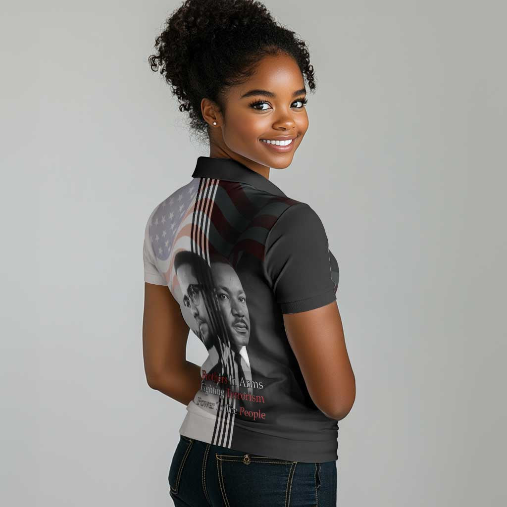 Civil Rights Legends Women Polo Shirt Martin Luther King And Malcolm X - African Pride
