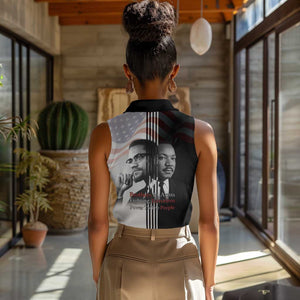 Civil Rights Legends Women Sleeveless Polo Shirt Martin Luther King And Malcolm X - African Pride
