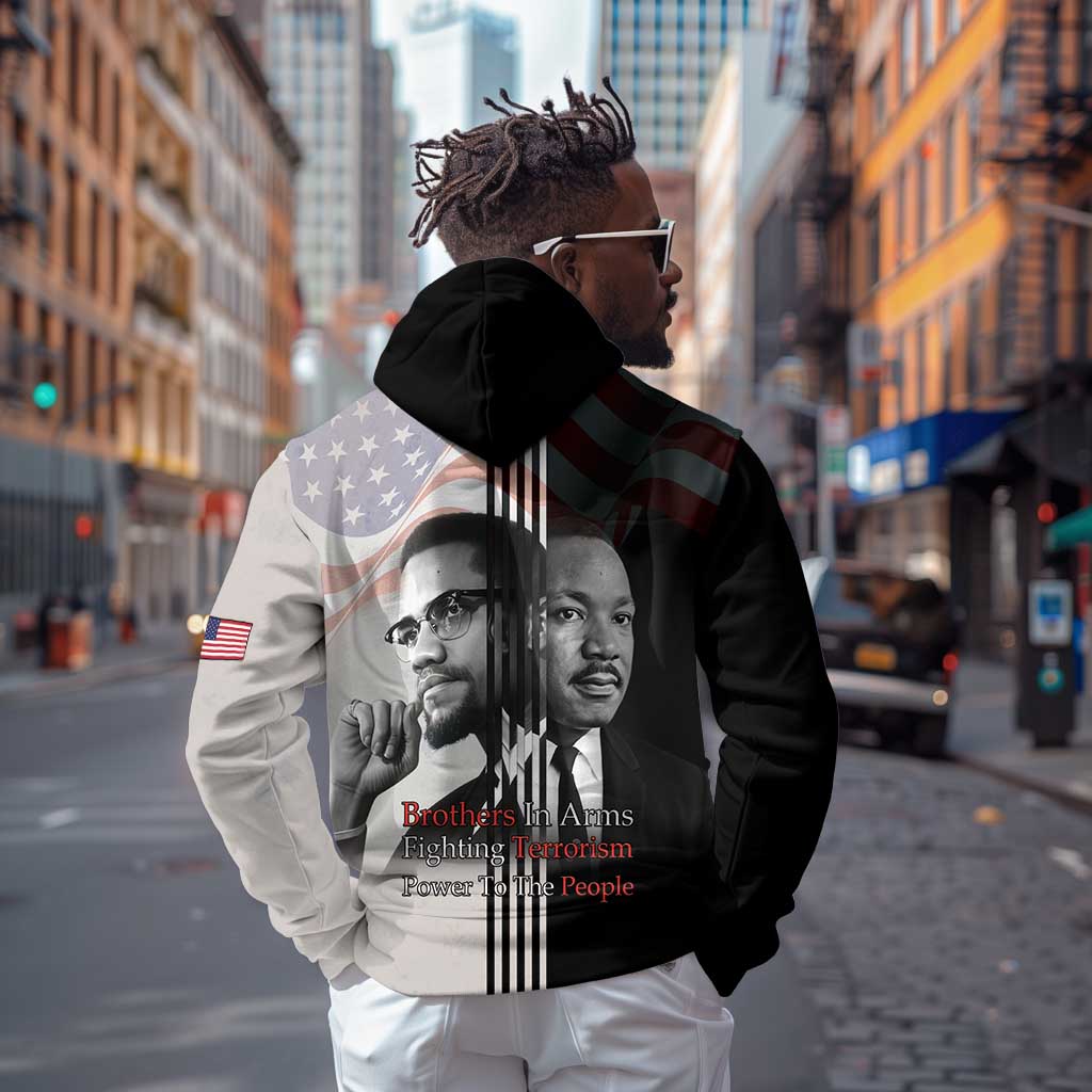 Civil Rights Legends Zip Hoodie Martin Luther King And Malcolm X - African Pride