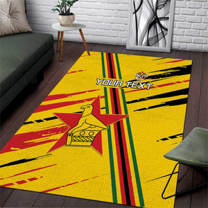 Custom Zimbabwe Football Area Rug Grunge Style