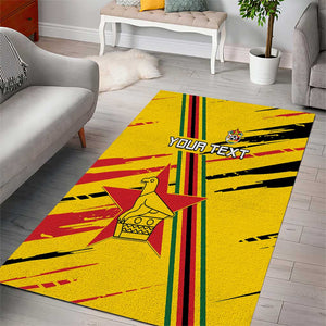 Custom Zimbabwe Football Area Rug Grunge Style