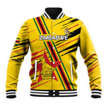 Custom Zimbabwe Football Baseball Jacket Grunge Style