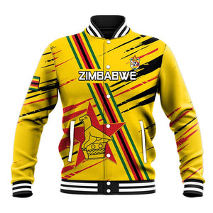 Custom Zimbabwe Football Baseball Jacket Grunge Style