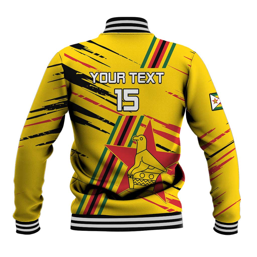 Custom Zimbabwe Football Baseball Jacket Grunge Style
