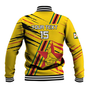 Custom Zimbabwe Football Baseball Jacket Grunge Style