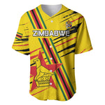 Custom Zimbabwe Football Baseball Jersey Grunge Style