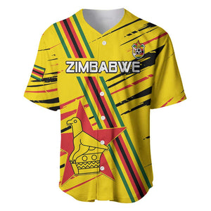 Custom Zimbabwe Football Baseball Jersey Grunge Style