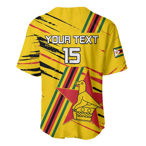 Custom Zimbabwe Football Baseball Jersey Grunge Style