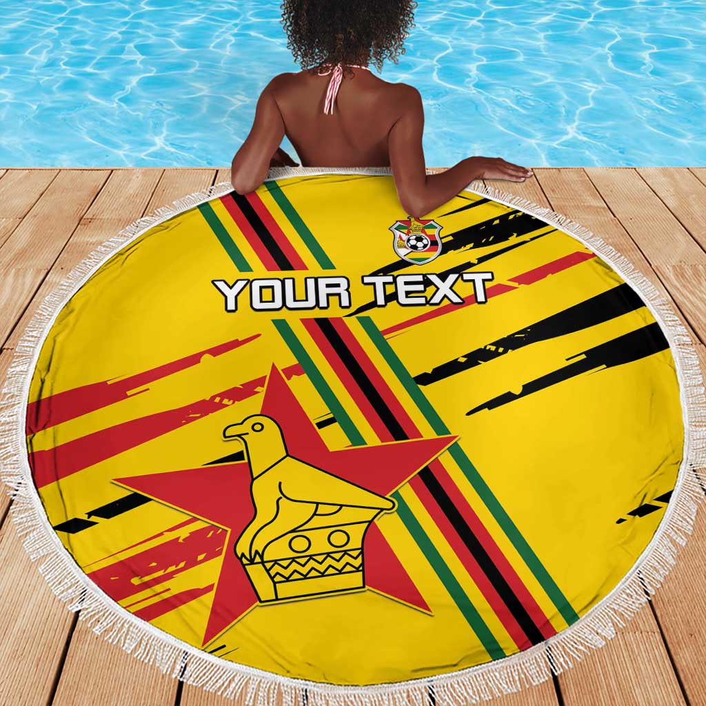 Custom Zimbabwe Football Beach Blanket Grunge Style