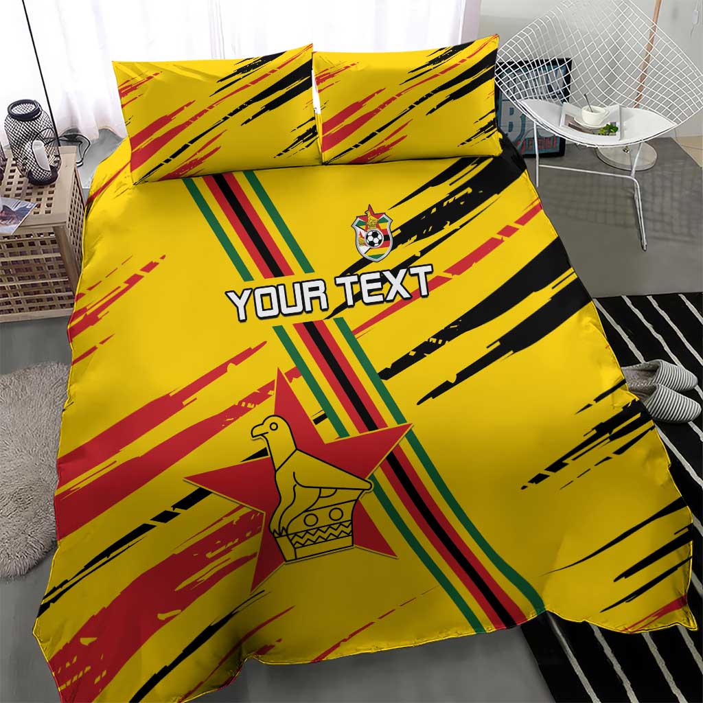 Custom Zimbabwe Football Bedding Set Grunge Style