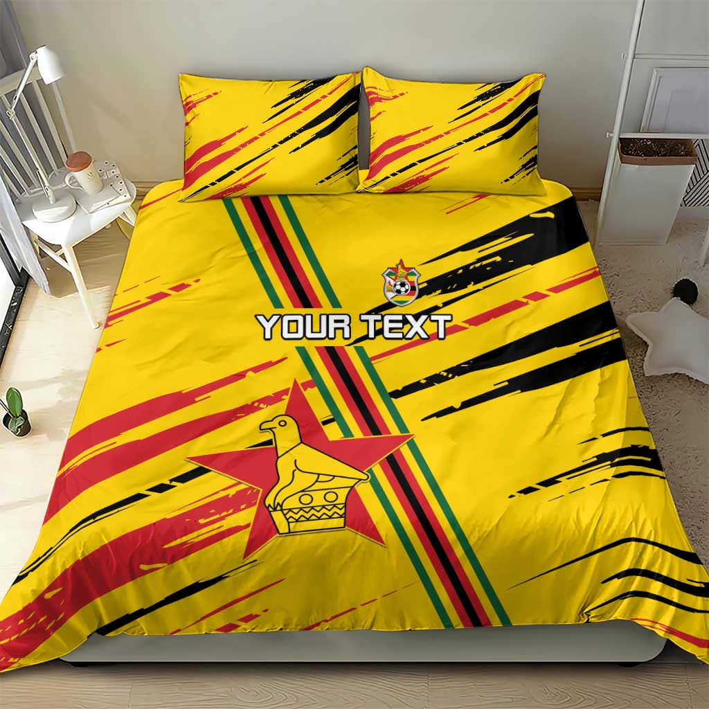 Custom Zimbabwe Football Bedding Set Grunge Style