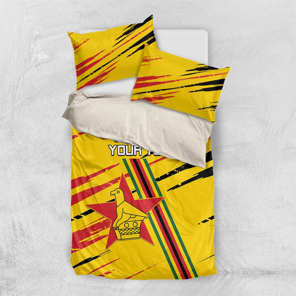 Custom Zimbabwe Football Bedding Set Grunge Style
