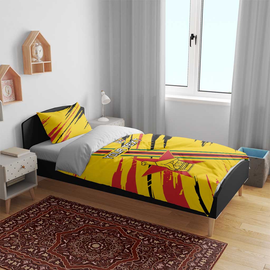 Custom Zimbabwe Football Bedding Set Grunge Style