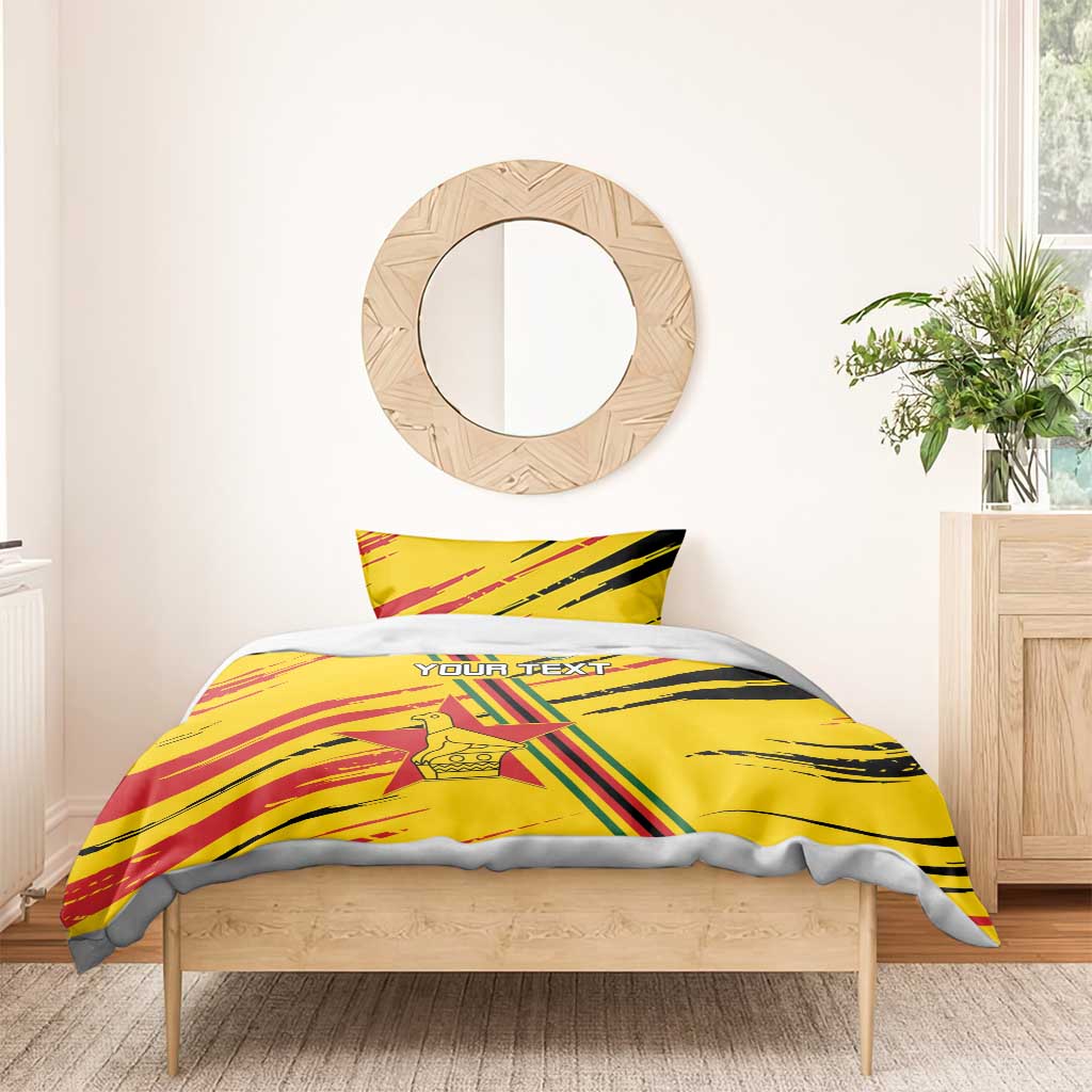Custom Zimbabwe Football Bedding Set Grunge Style