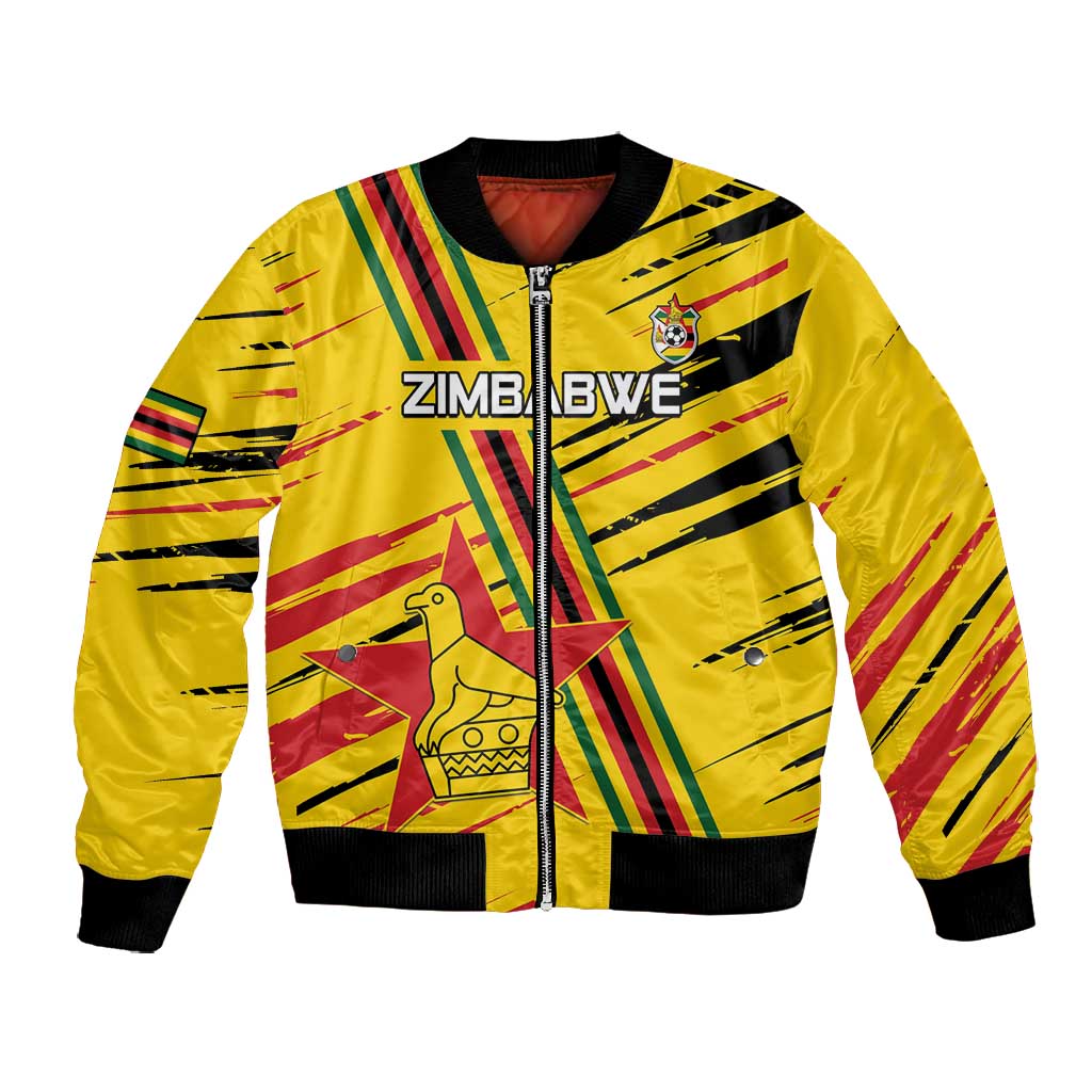Custom Zimbabwe Football Bomber Jacket Grunge Style