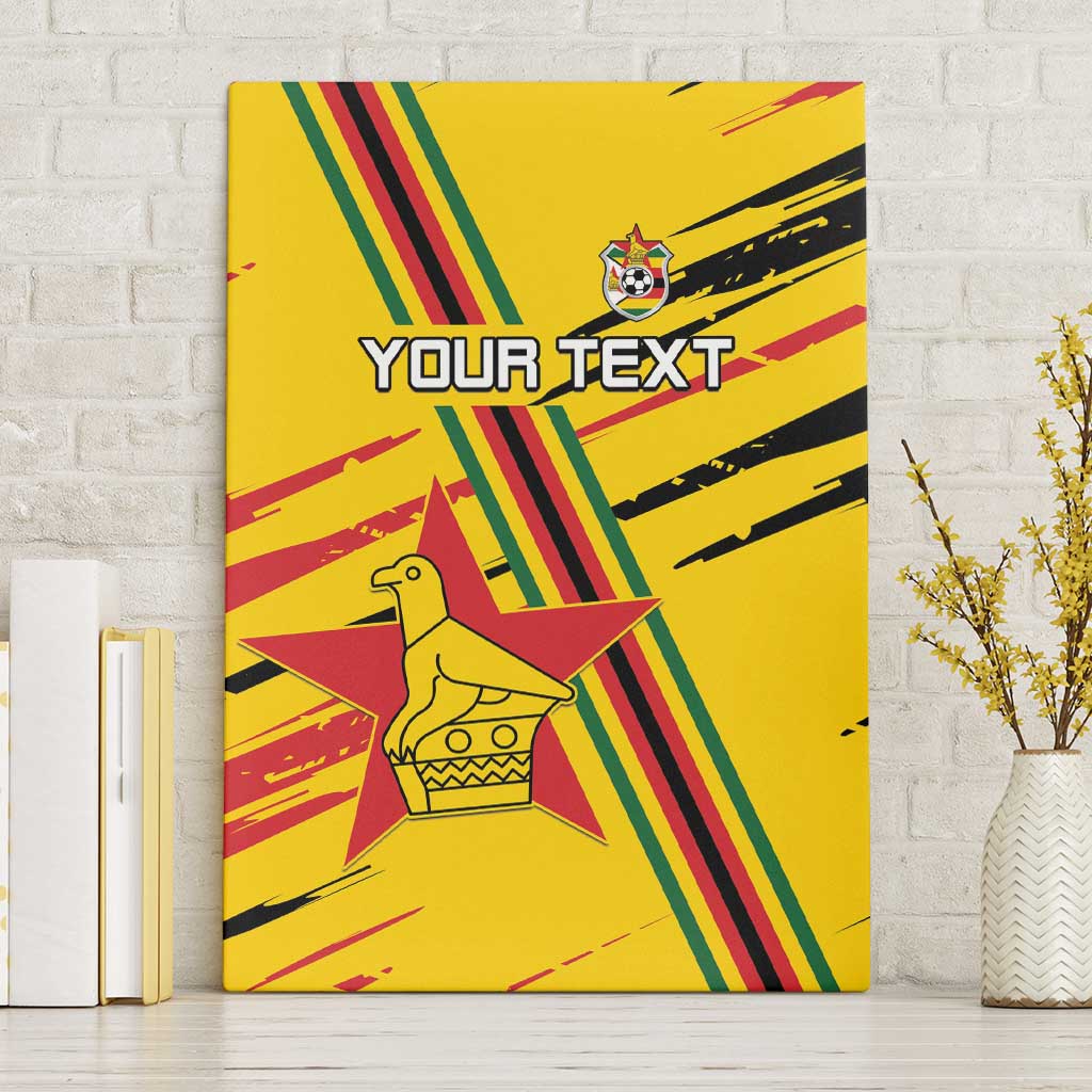 Custom Zimbabwe Football Canvas Wall Art Grunge Style