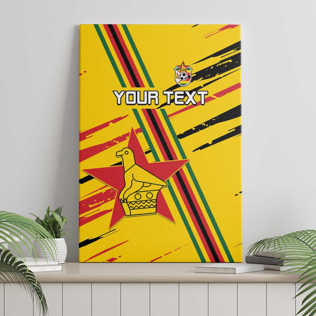 Custom Zimbabwe Football Canvas Wall Art Grunge Style