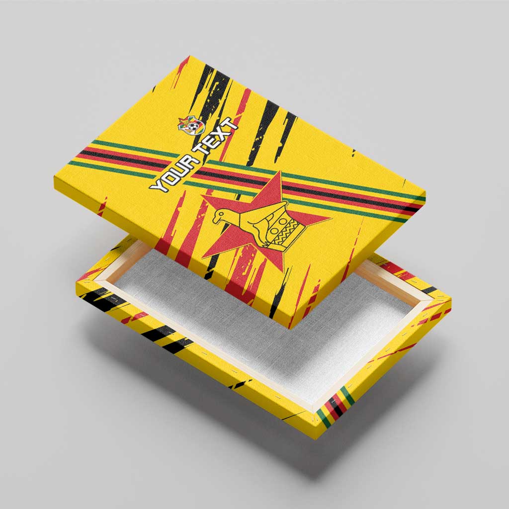 Custom Zimbabwe Football Canvas Wall Art Grunge Style