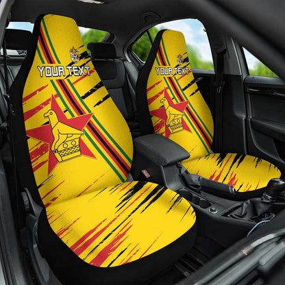 Custom Zimbabwe Football Car Seat Cover Grunge Style