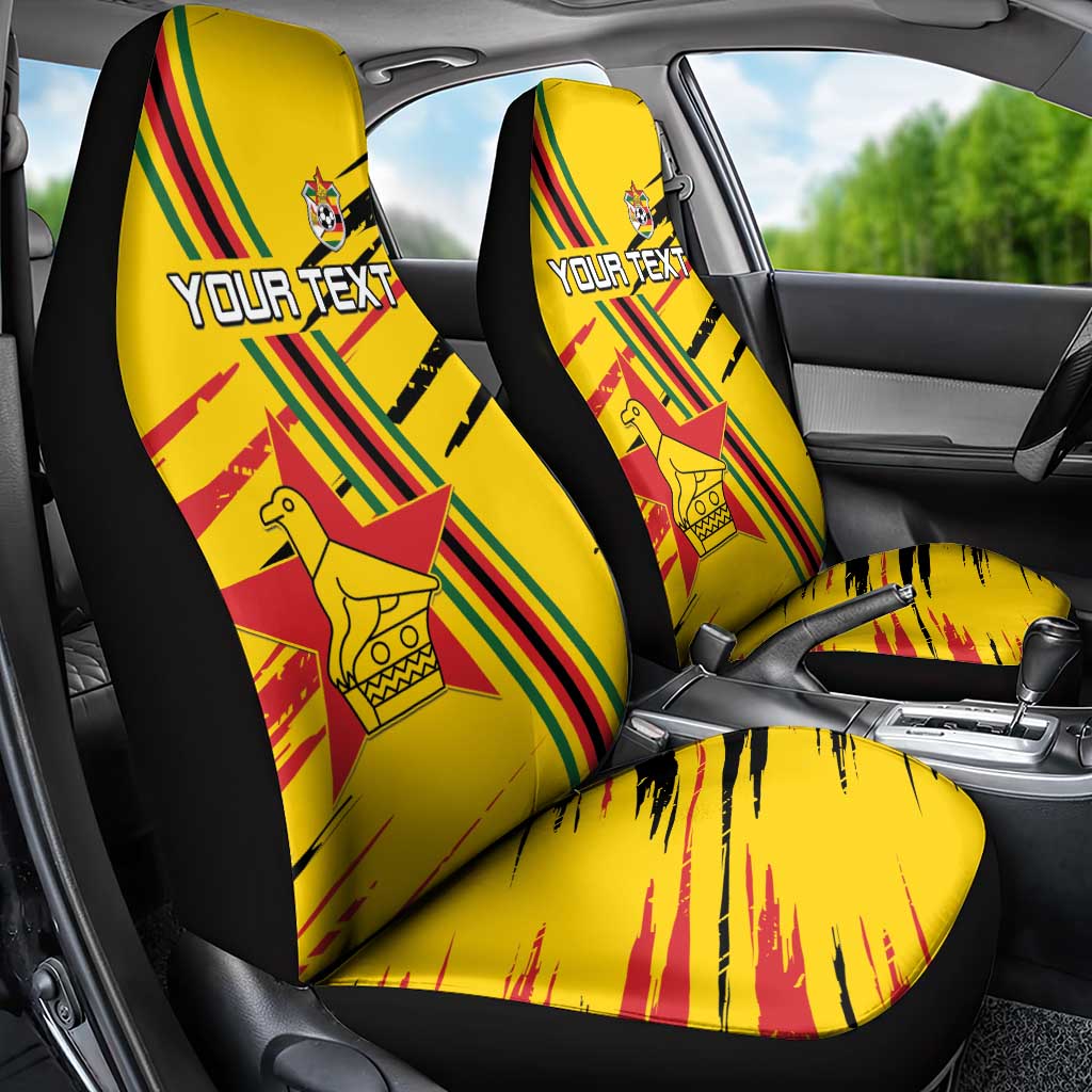 Custom Zimbabwe Football Car Seat Cover Grunge Style