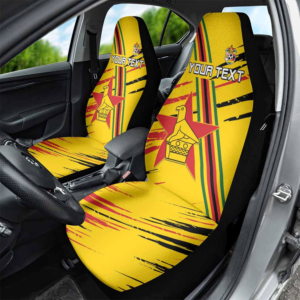 Custom Zimbabwe Football Car Seat Cover Grunge Style