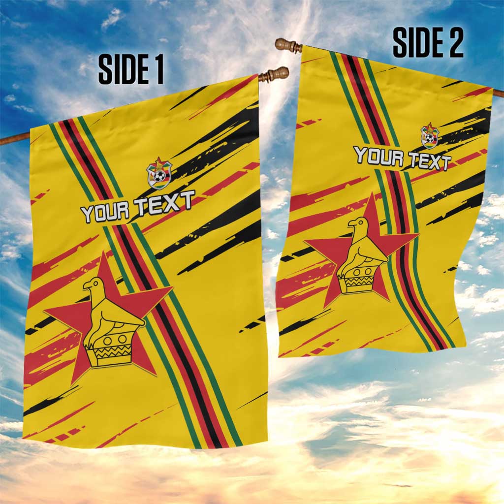 Custom Zimbabwe Football Garden Flag Grunge Style