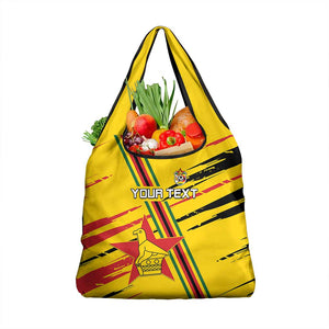 Custom Zimbabwe Football Grocery Bag Grunge Style